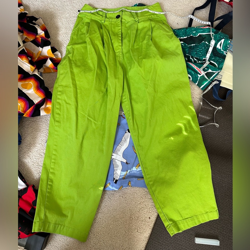 Nooworks lime green business pants size M EUC